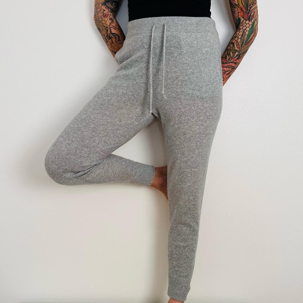NEW Ralph Lauren RLX 100% Cashmere Grey Jogger Sweatpants High Waisted